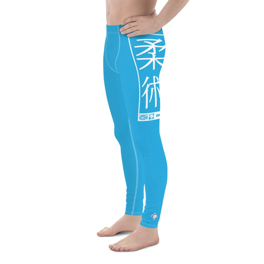 Men's Athletic Workout Leggings For Jiu Jitsu 005 - Cyan