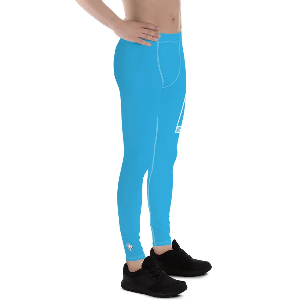 Men's Athletic Workout Leggings For Jiu Jitsu 005 - Cyan