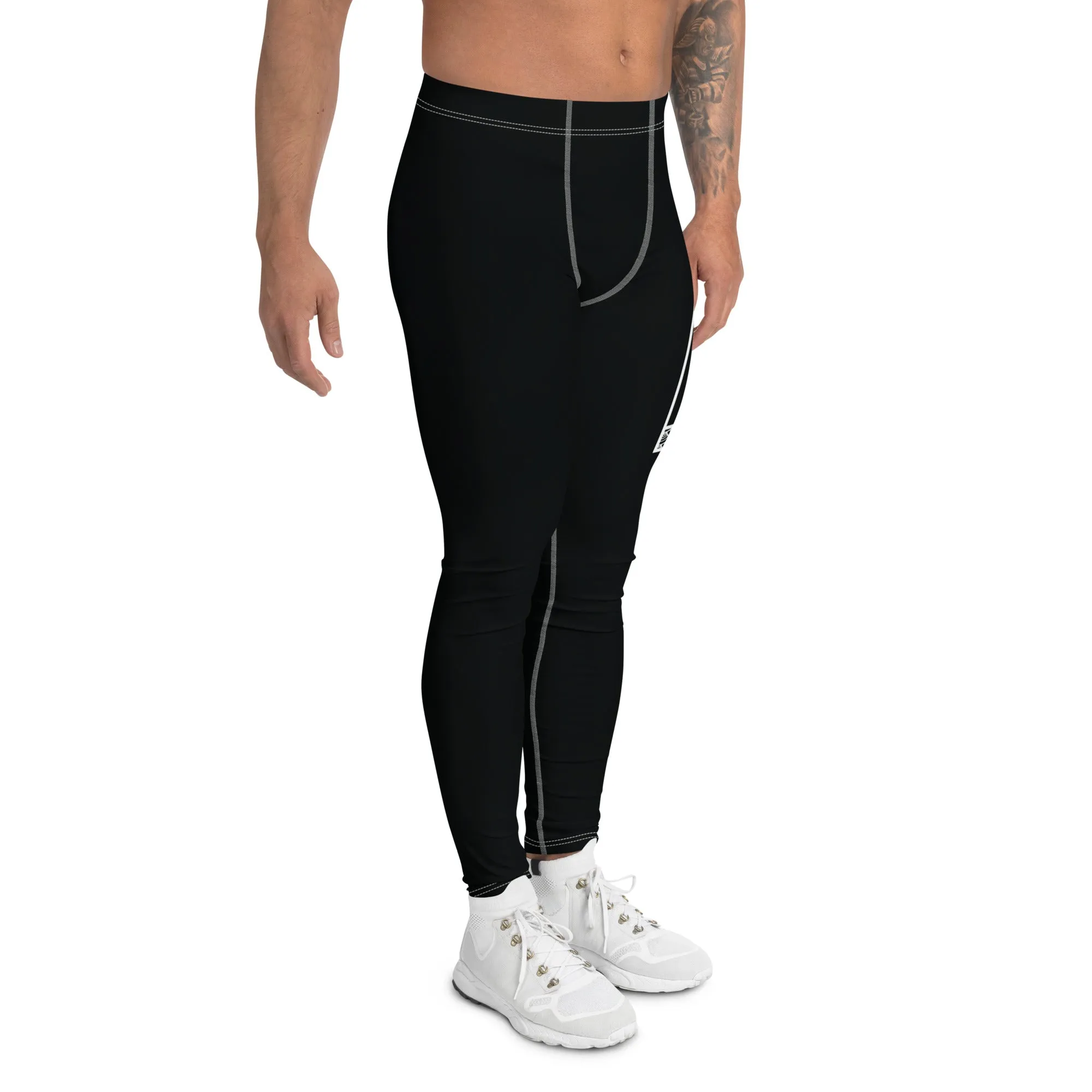 Men's Athletic Workout Leggings For Jiu Jitsu 015 - Noir