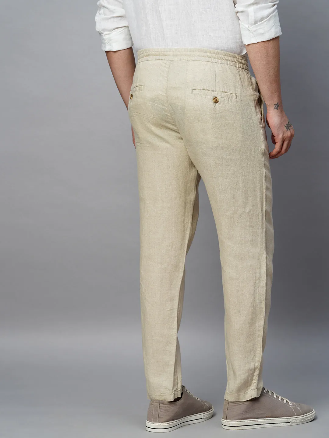 Men's Natural Linen Regular Fit Pant