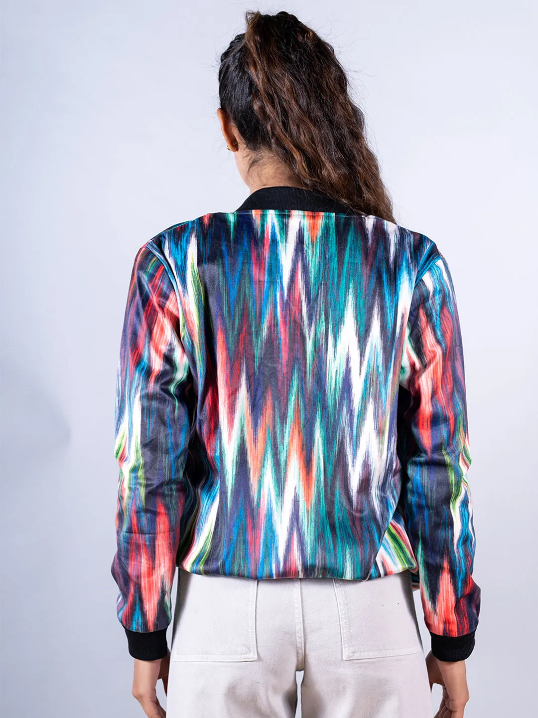 Multi Shoegaze Printed Velvet Jacket