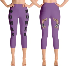 Our best viral leggings purple woman power black letters