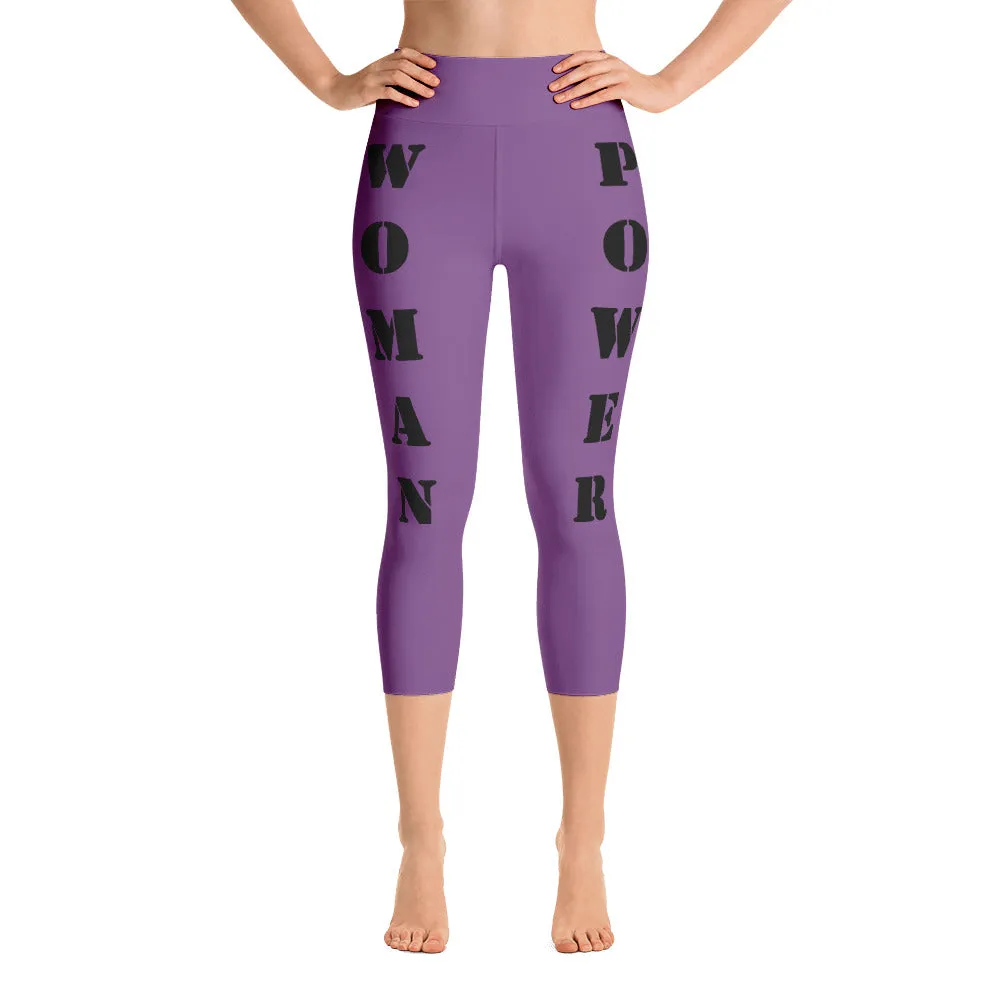 Our best viral leggings purple woman power black letters