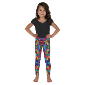 Painted Rainbow Kaleidoscope Kid's Leggings, Toddler, Girls and Boys Matching Family Outfits