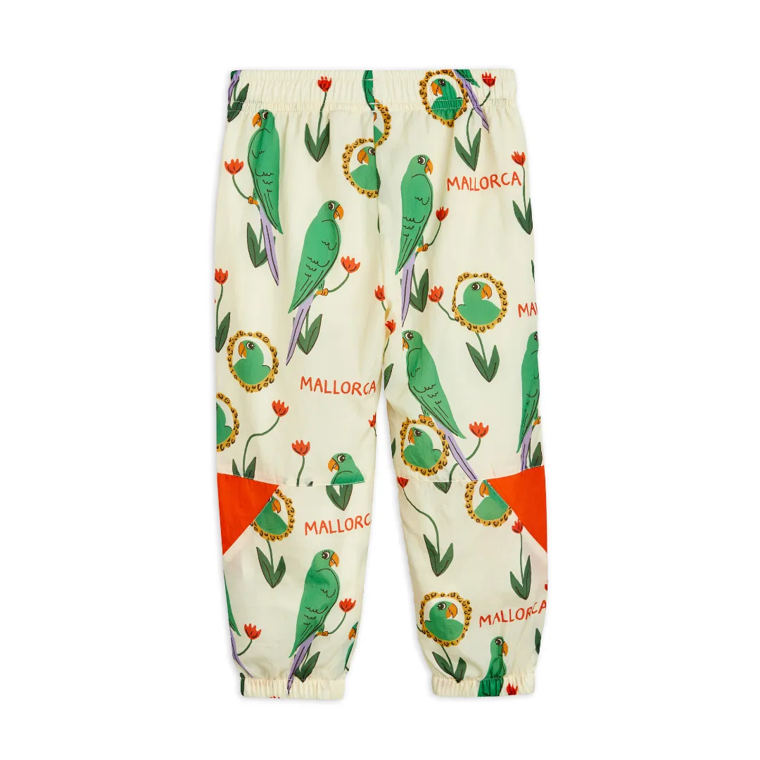 Parrots Print Nylon Tracksuit Pants