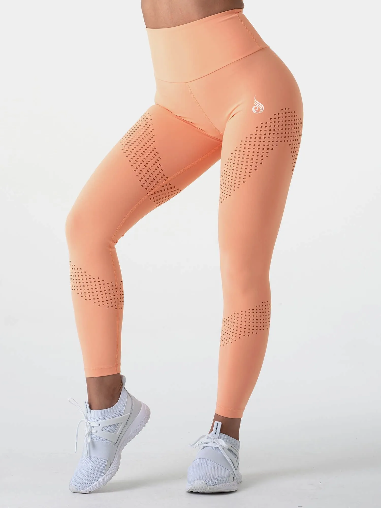 Pastels High Waisted Leggings -Orange Sherbet