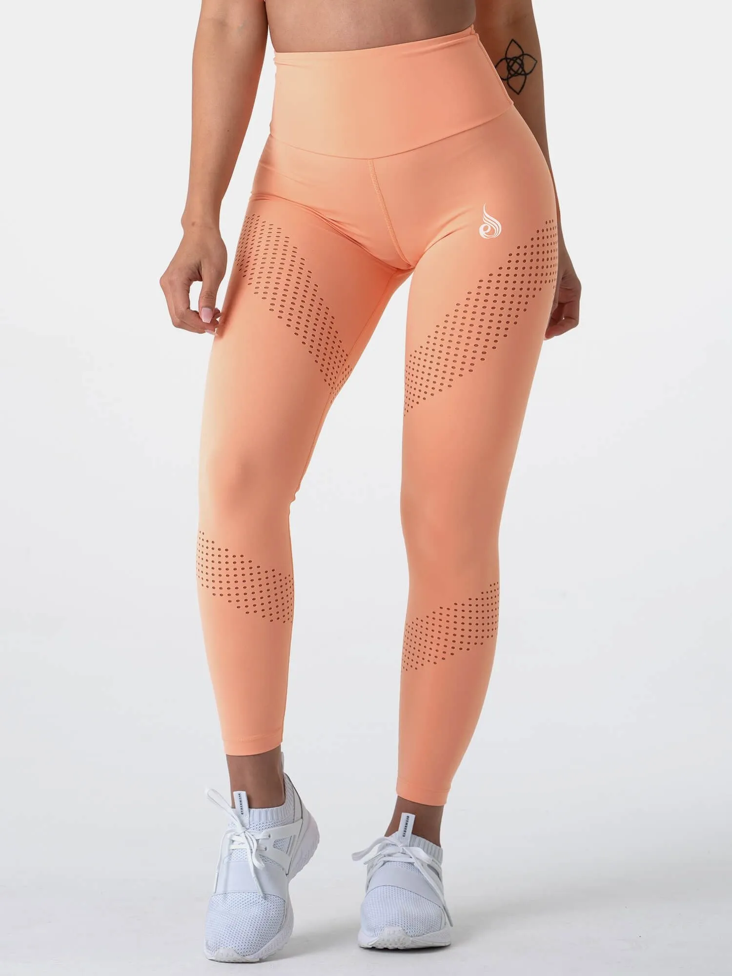 Pastels High Waisted Leggings -Orange Sherbet