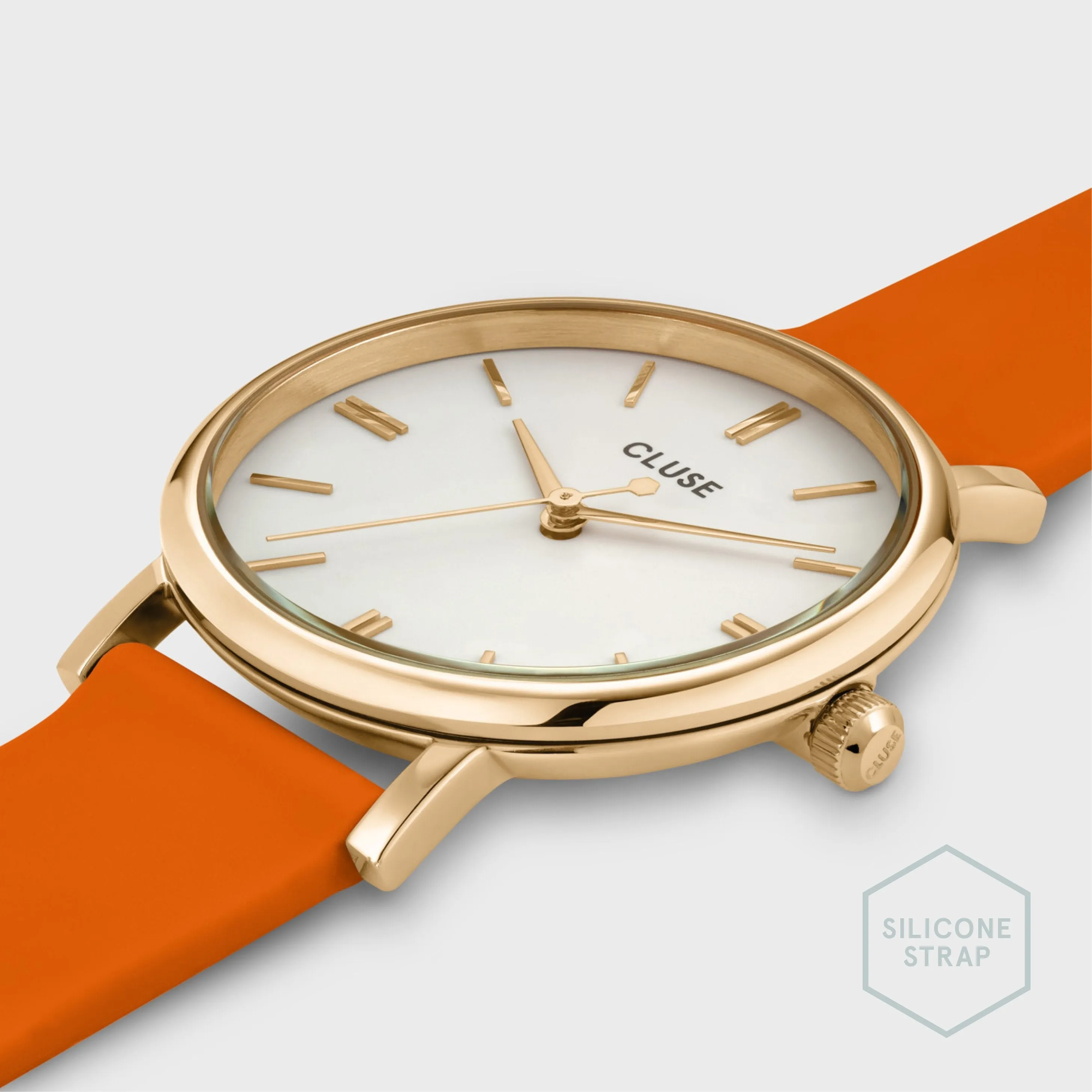 Pavane Petite Silicone Orange, Gold Colour