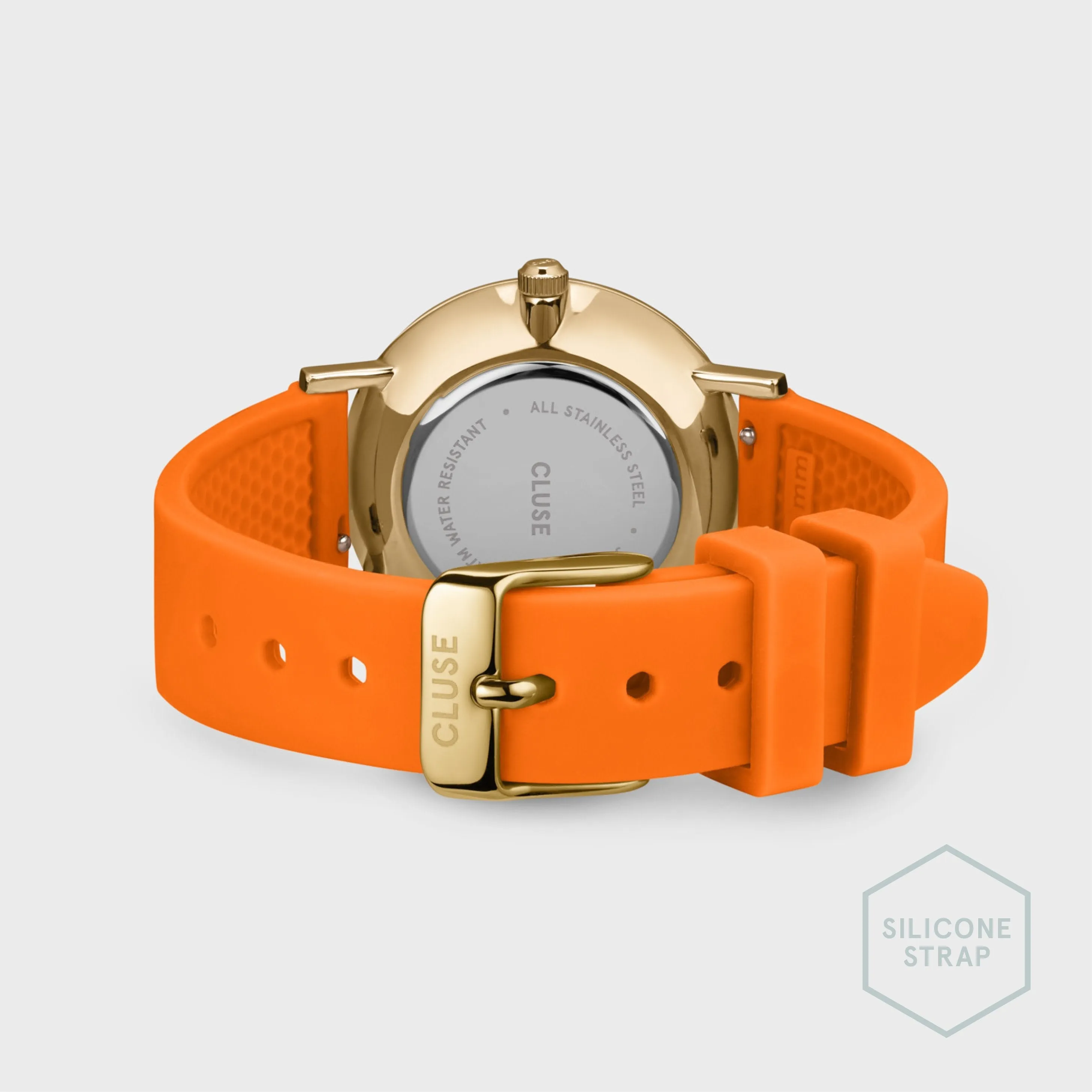 Pavane Petite Silicone Orange, Gold Colour