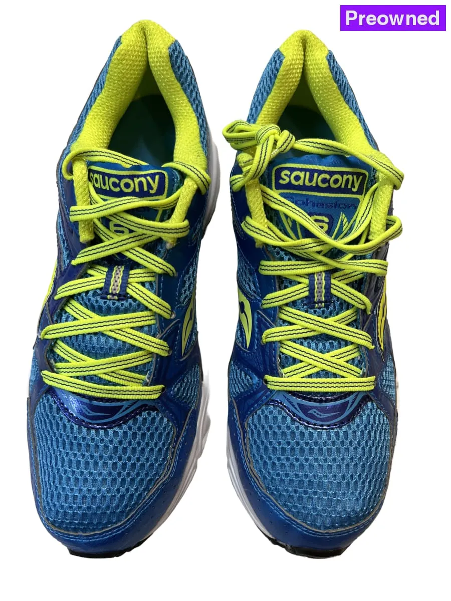 SAUCONY Women's Grid Cohesion 6 -Blue/Citron- Running Shoe - Size 9.5M Preowned