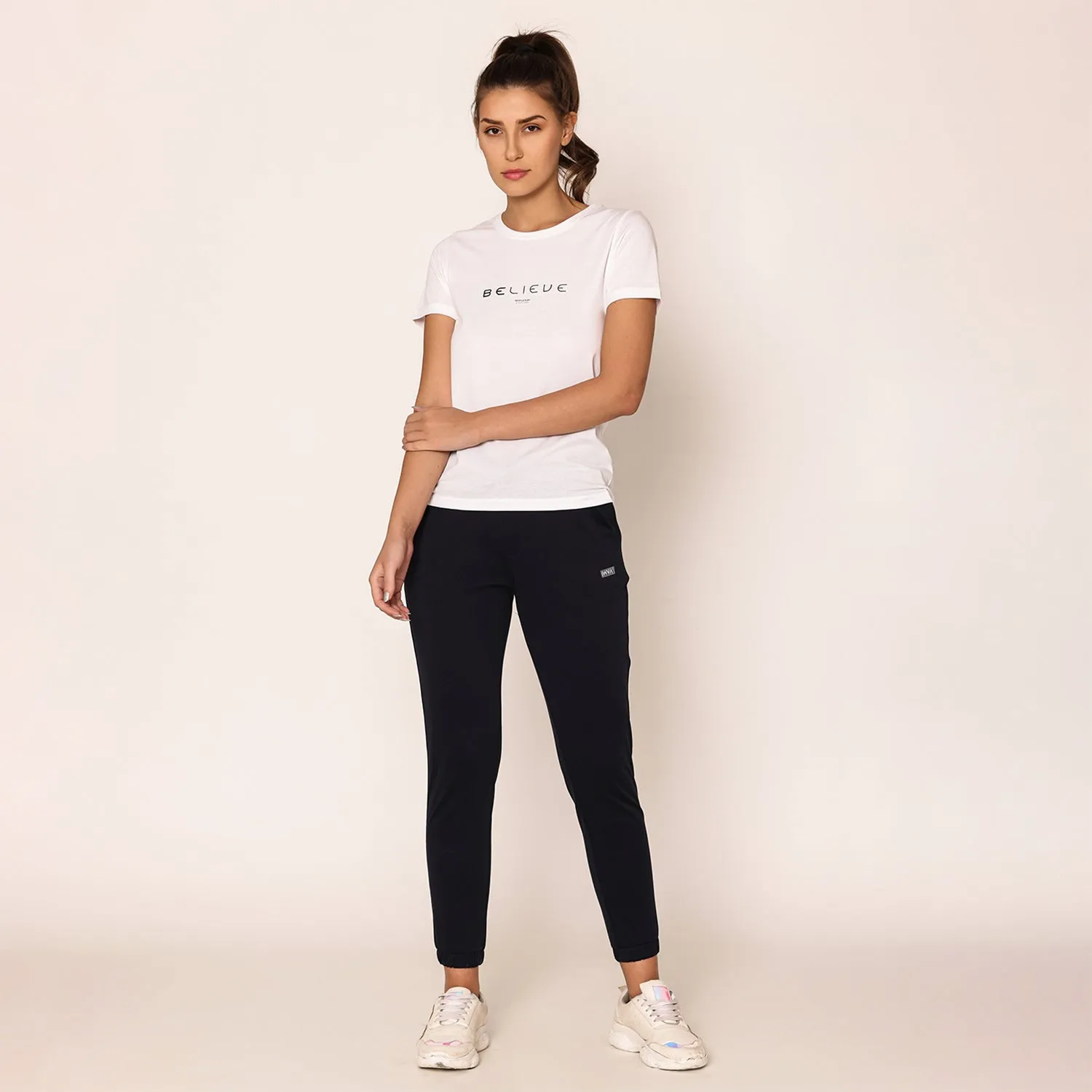 Slim Fit Joggers For Women - Navy