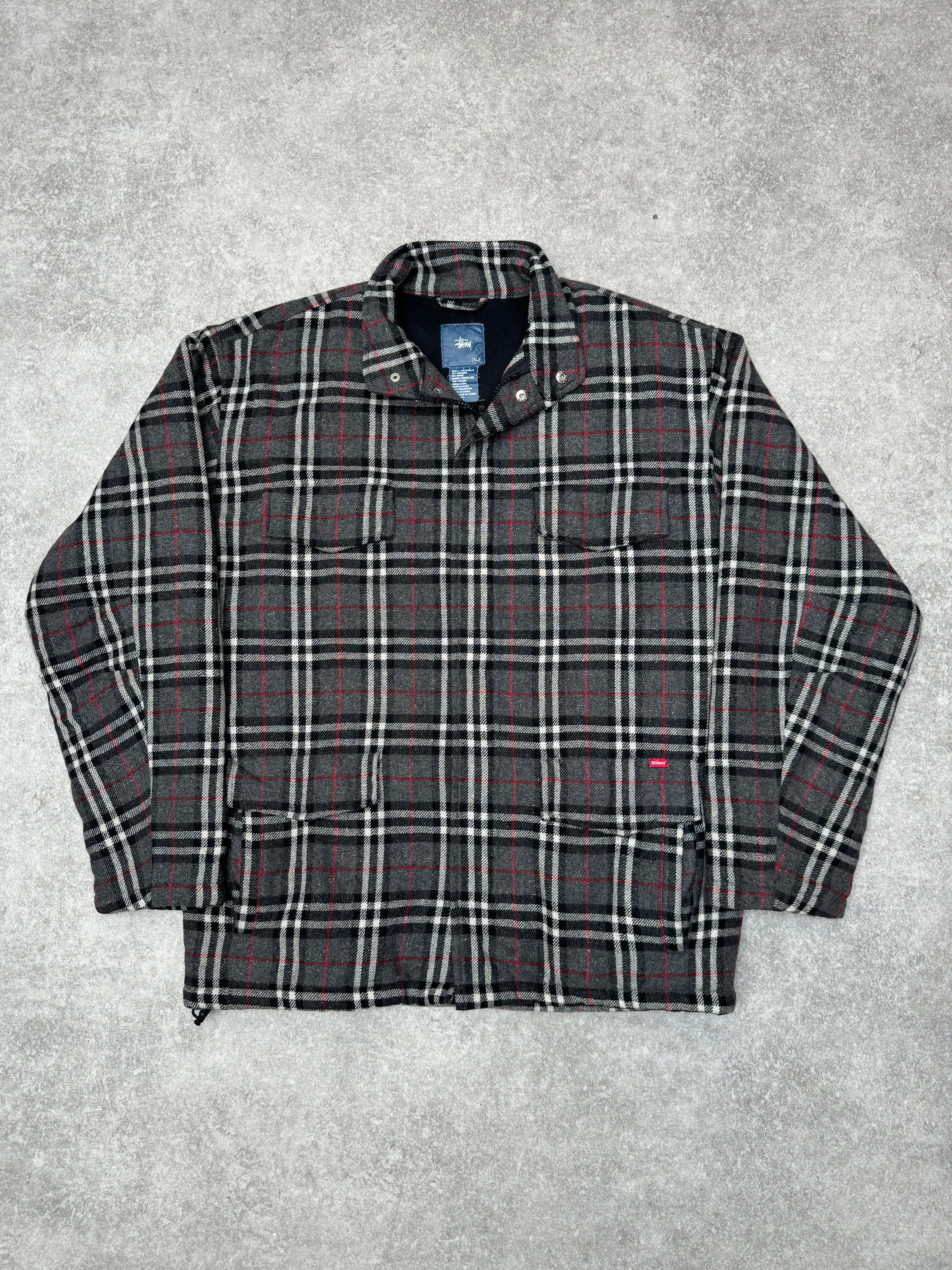 Stussy Multi Pockets Plaid Pattern Jacket