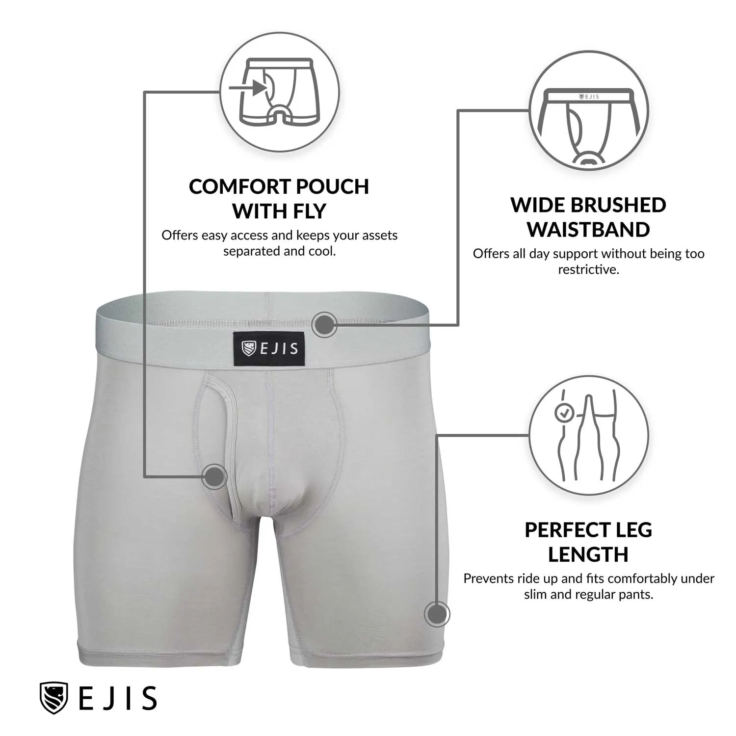 Sweat Proof Men's Boxer Briefs with Fly - Green 3-Pack