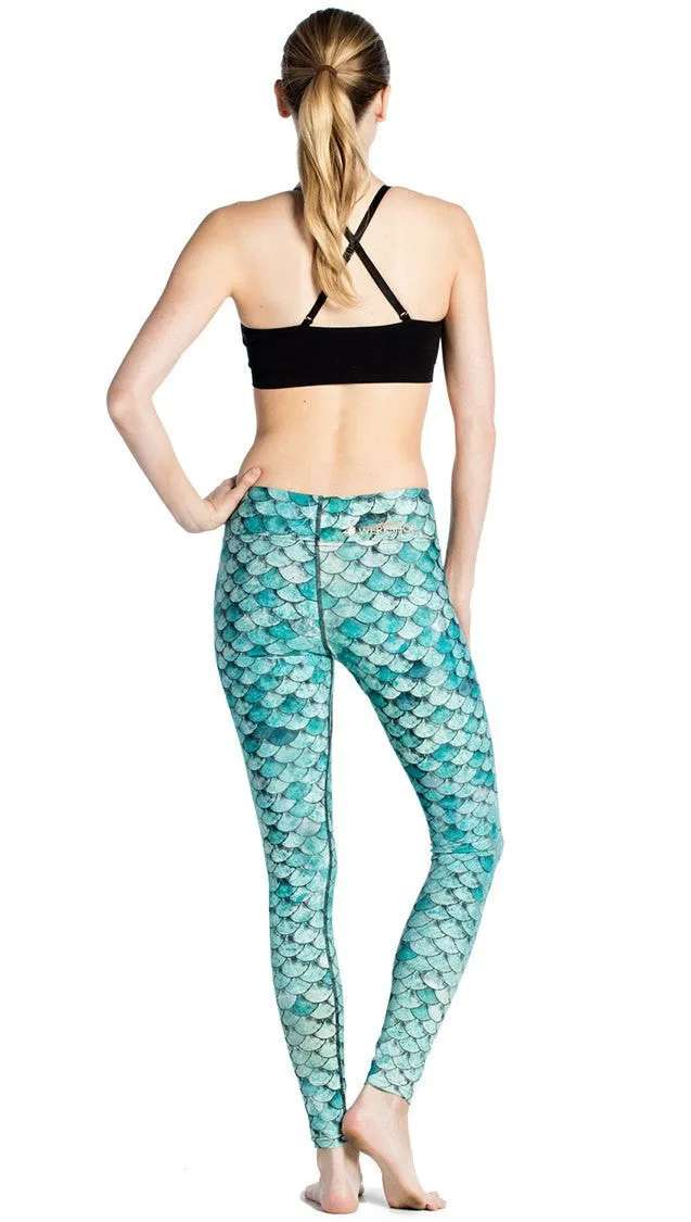 Teal Scales - Full Length Triathlon Leggings - CUSTOM ORDER