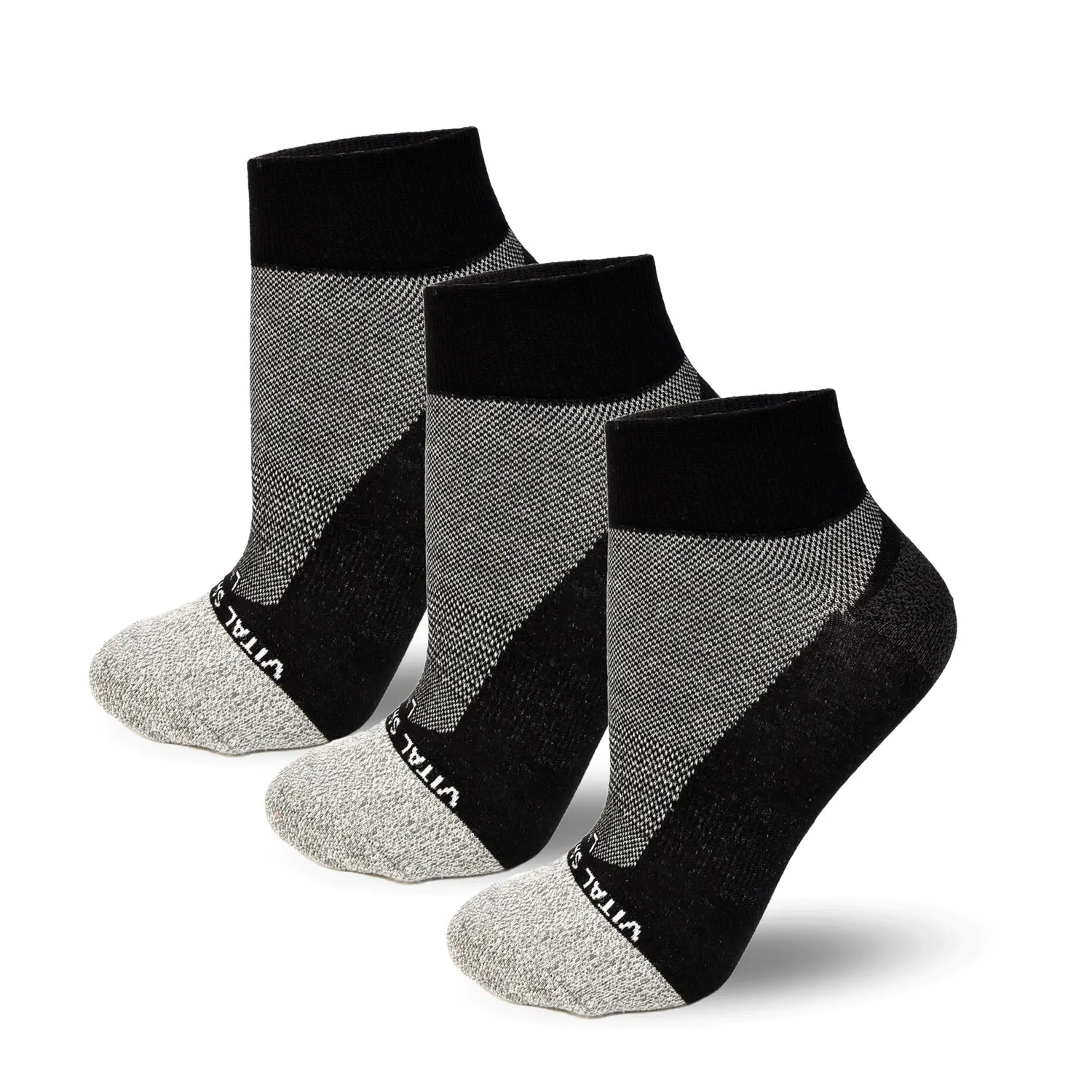 Thin Athletic Ankle Socks (Black) (3 Pairs)