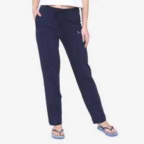 Vami Plain Cotton Rich Relax Lower For  Women - Navy