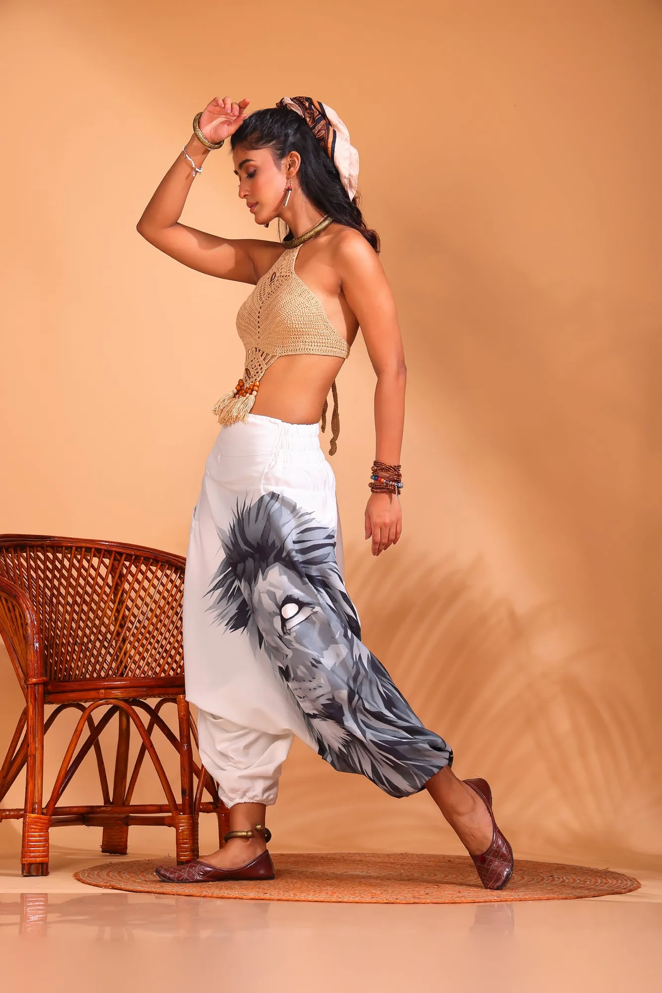 White Lion Unisex Harem Pant