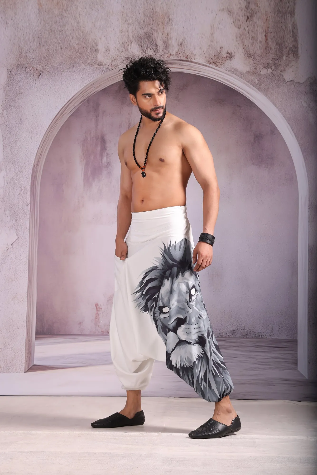 White Lion Unisex Harem Pant